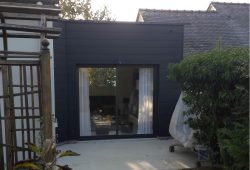 extension ossature bois bardage alu